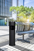 Standing ashtray and trashcan steel black trashcan 