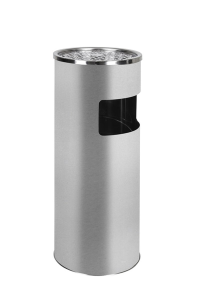 Standaschenbecher, Kombi-Ascher mit Mülltonne, silber, H 61 cm