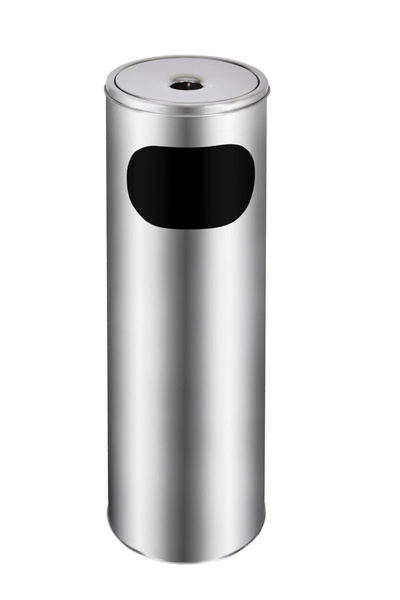 Standaschenbecher Mülleimer Edelstahl Aschenbecher Standascher Silber 58cm