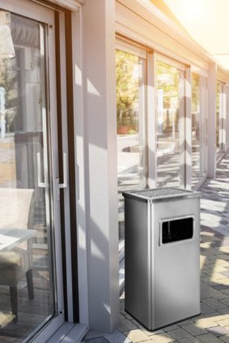 METLEX MX2075SL standing ashtray and trash garbage can