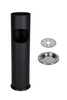 Standaschenbecher, Kombi-Ascher mit Mülltonne, schwarz, H 56 cm