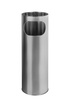 Standaschenbecher, Kombi-Ascher mit Mülltonne, silber, H 58 cm