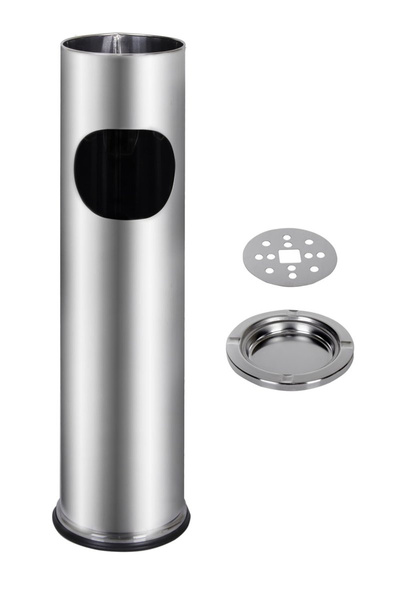 Stojąca popielnica i kosz na śmieci mała stal METLEX MX9158SL