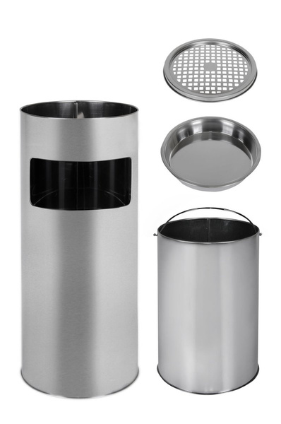 METLEX MX2076SL standing ashtray and trash garbage can