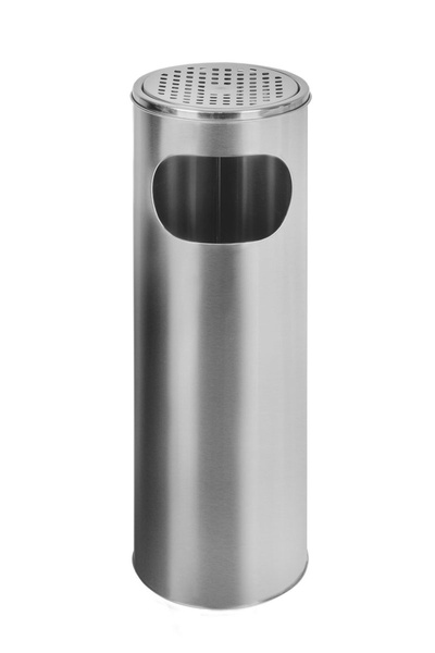 Standaschenbecher, Kombi-Ascher mit Mülltonne, silber, H 58 cm
