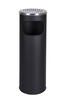 METLEX MX9157BL standing ashtray and wastebasket matte black