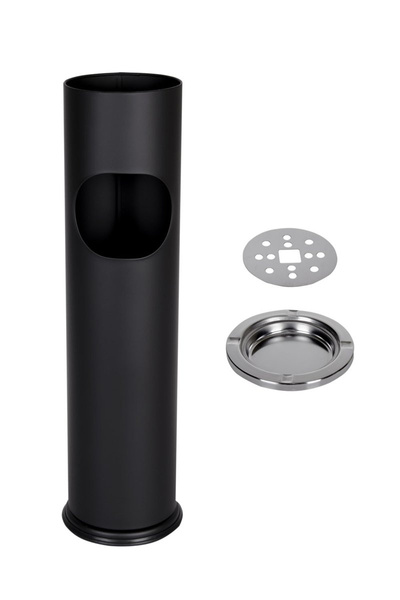 Standaschenbecher, Kombi-Ascher mit Mülltonne, schwarz, H 56 cm