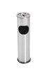 Standing ashtray and trashcan small steel METLEX MX9158SL