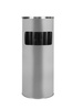 Standaschenbecher, Kombi-Ascher mit Mülltonne, silber, H 61 cm