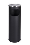 METLEX MX9157BL standing ashtray and wastebasket matte black