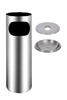 Standaschenbecher Mülleimer Edelstahl Aschenbecher Standascher Silber 58cm