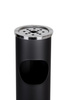 Standing ashtray and trashcan steel black trashcan 
