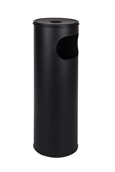Standaschenbecher, Kombi-Ascher mit Mülltonne, schwarz, H 58 cm